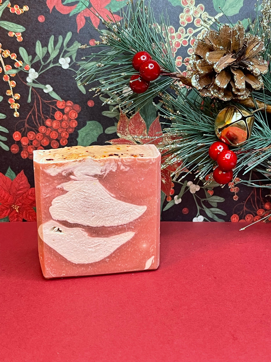 Santa Soap - Handmade Artisan Soap - Winter Soap - Christmas Soap - Stocking Stuffer - Coconut & Peppermint