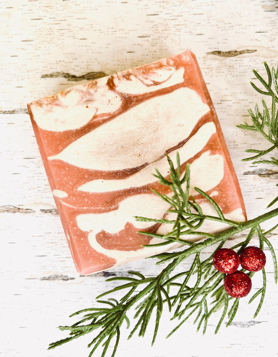 Santa Soap - Handmade Artisan Soap - Winter Soap - Christmas Soap - Stocking Stuffer - Coconut & Peppermint