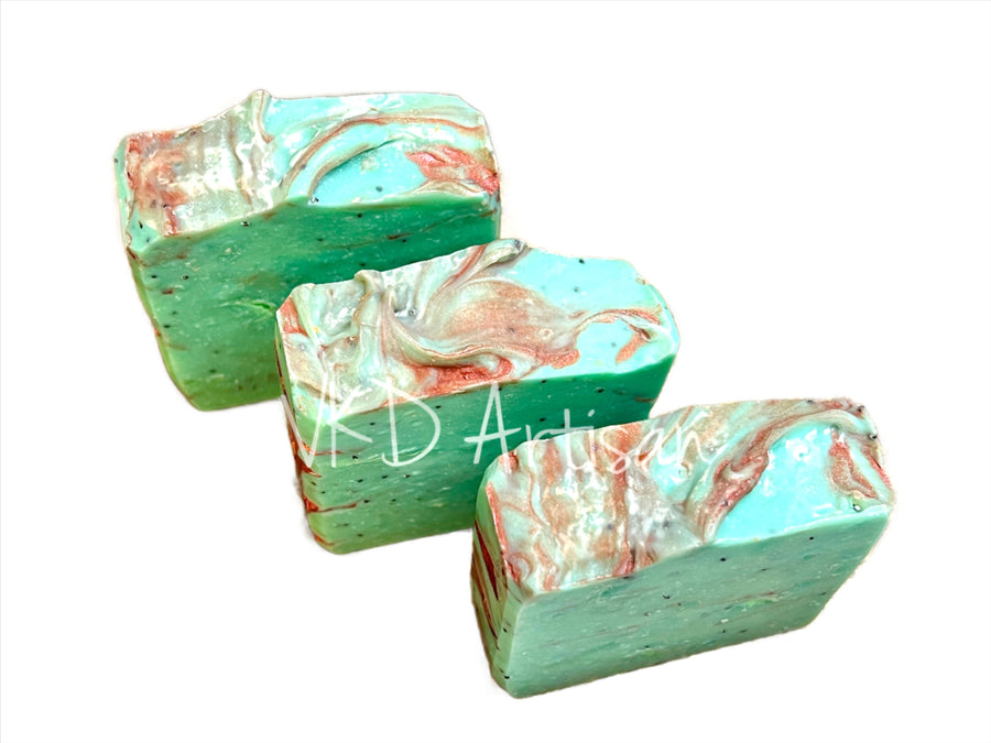 Foxtrot Irish Clover & Mint Soap - Handcrafted Soap - Exfoliating Soap - Luxury Men's Soap