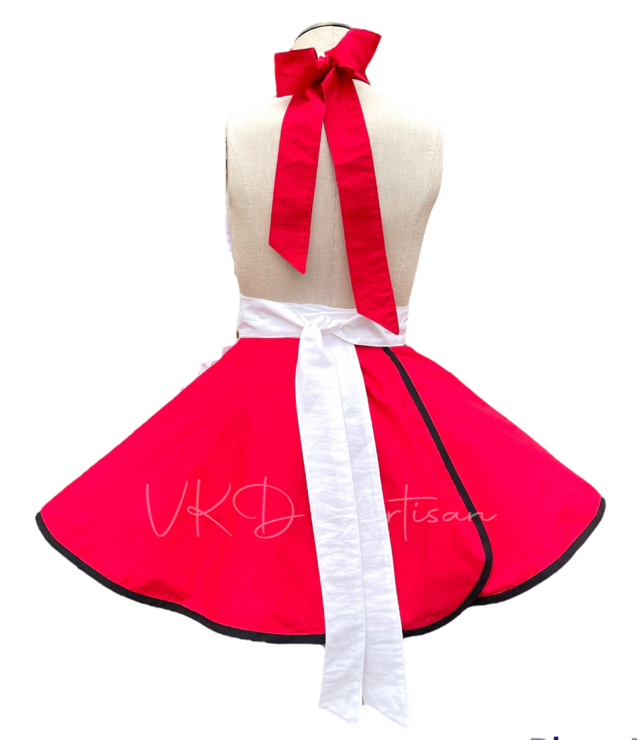 Mrs Claus Pinup Apron - Good Girl Claus Pinup Apron - Traditional Mrs Claus Costume Apron - Christmas Cooking Apron