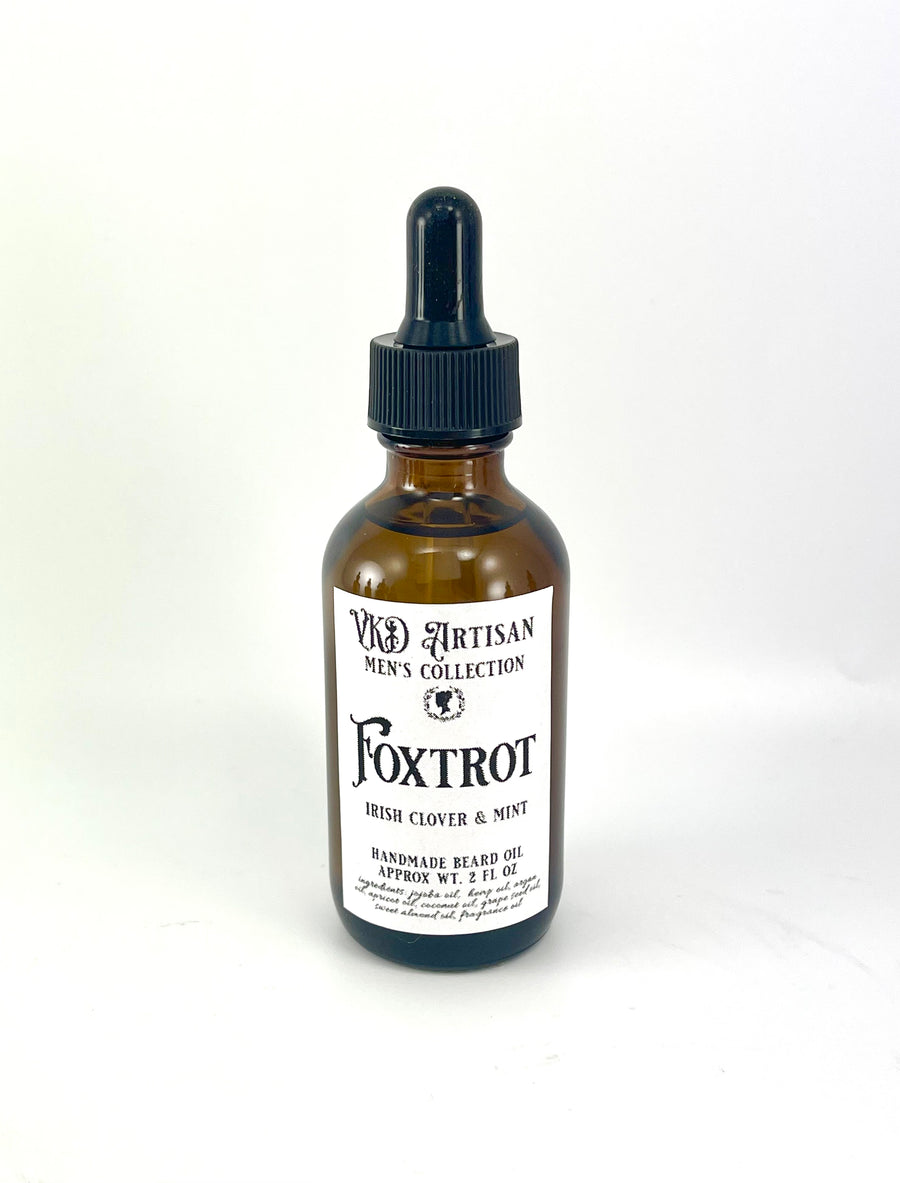 Foxtrot Beard Oil -  Clover & Mint Beard Oil - Gifts for Him - Handmade Beard Oil