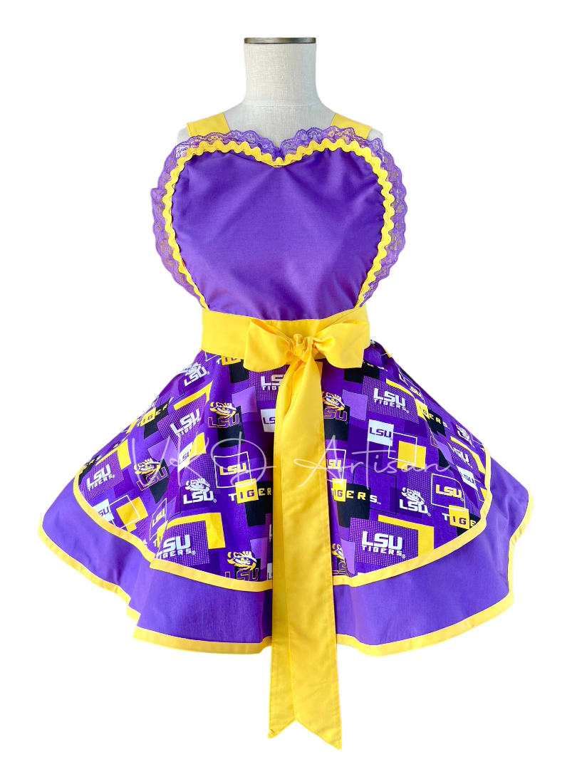 LSU Pinup Apron - LSU Tigers - College Apron - Vintage Apron