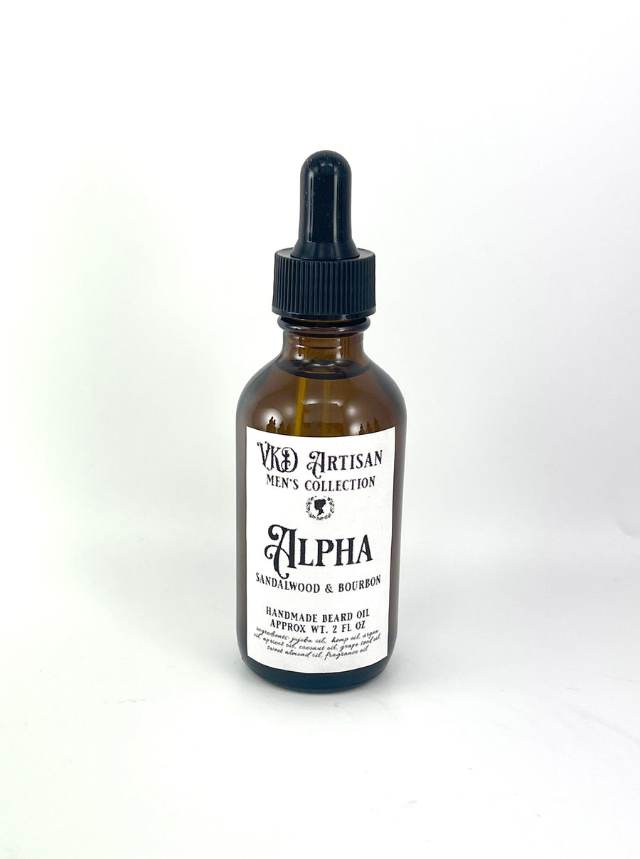 Alpha Beard Oil - Sandalwood & Bourbon Beard Oil - Gifts for Him - Beard Gifts