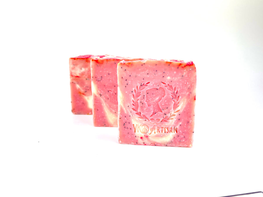 Rose Garden Cold Process Artisan Soap - Red Roses Handmade Soap