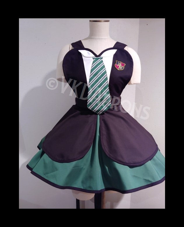 Magical School Inspired Pinup Apron - Slytherin House Apron - Costume Apron - Harry Potter Inspired Apron