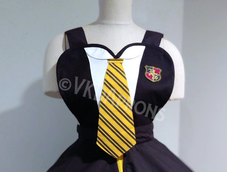 Magical School Inspired Pinup Apron - Hufflepuff House Apron - Costume Apron - Harry Potter Inspired Apron