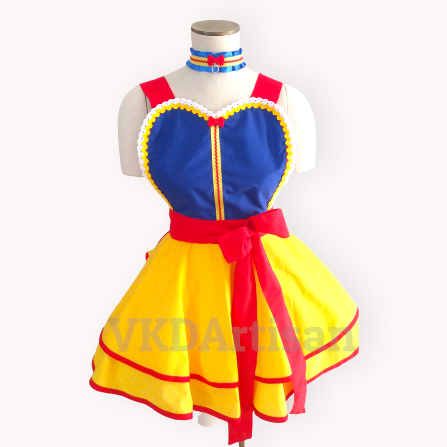 Snow White Inspired Pinup Apron - Disney Inspired Apron - Disney Apron Costume - Snow White Princess Apron