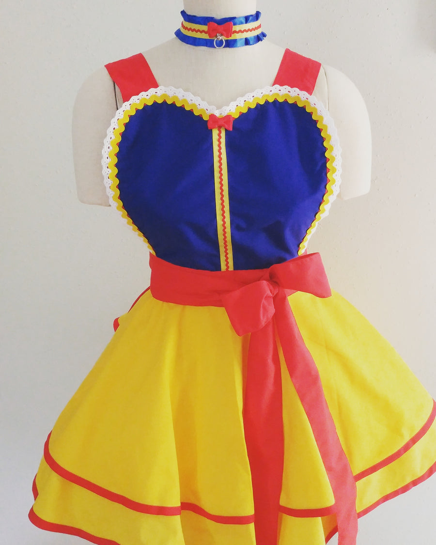 Snow White Inspired Pinup Apron - Disney Inspired Apron - Disney Apron Costume - Snow White Princess Apron