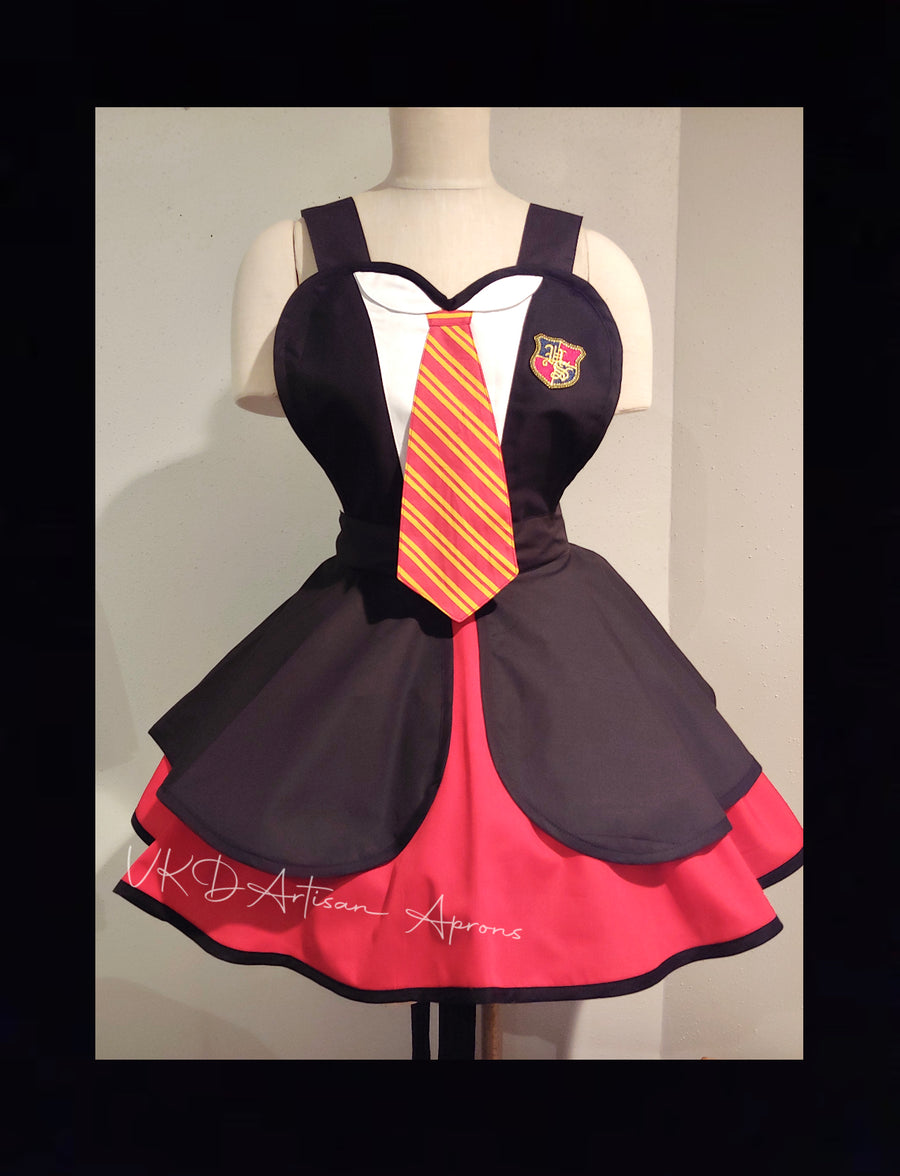 Magical School Inspired Pinup Apron - Gryffindor House Apron - Costume Apron - Harry Potter Inspired Apron